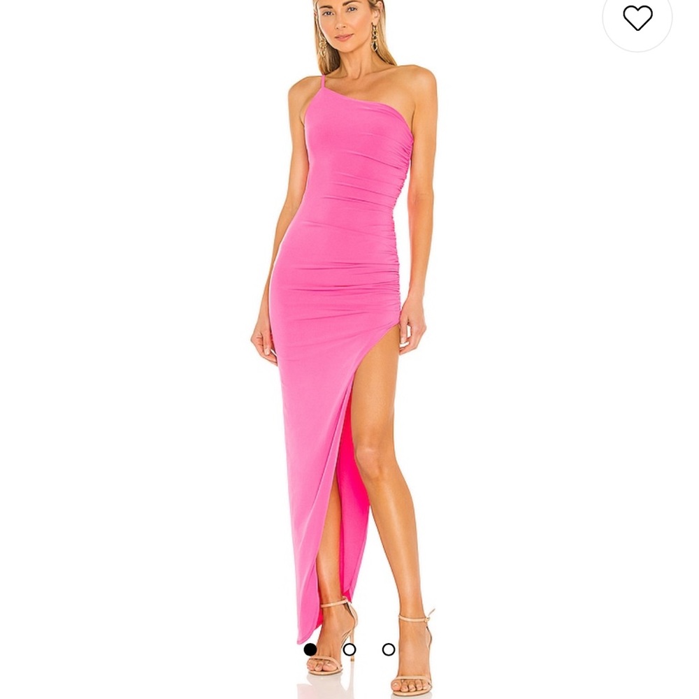 Nookie Aria One Shoulder Gown in Neon Pink
